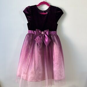 Jona Michelle Purple Velvet Dress with Ombré Skirt